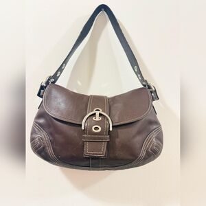 Coach Dark Brown Leather Shoulder Bag